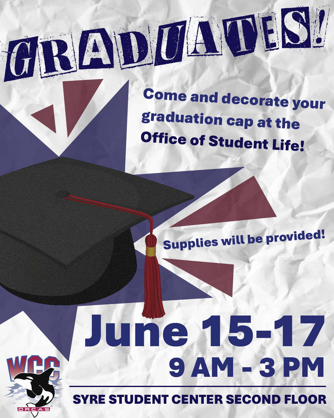 WCC graduation cap decorating
